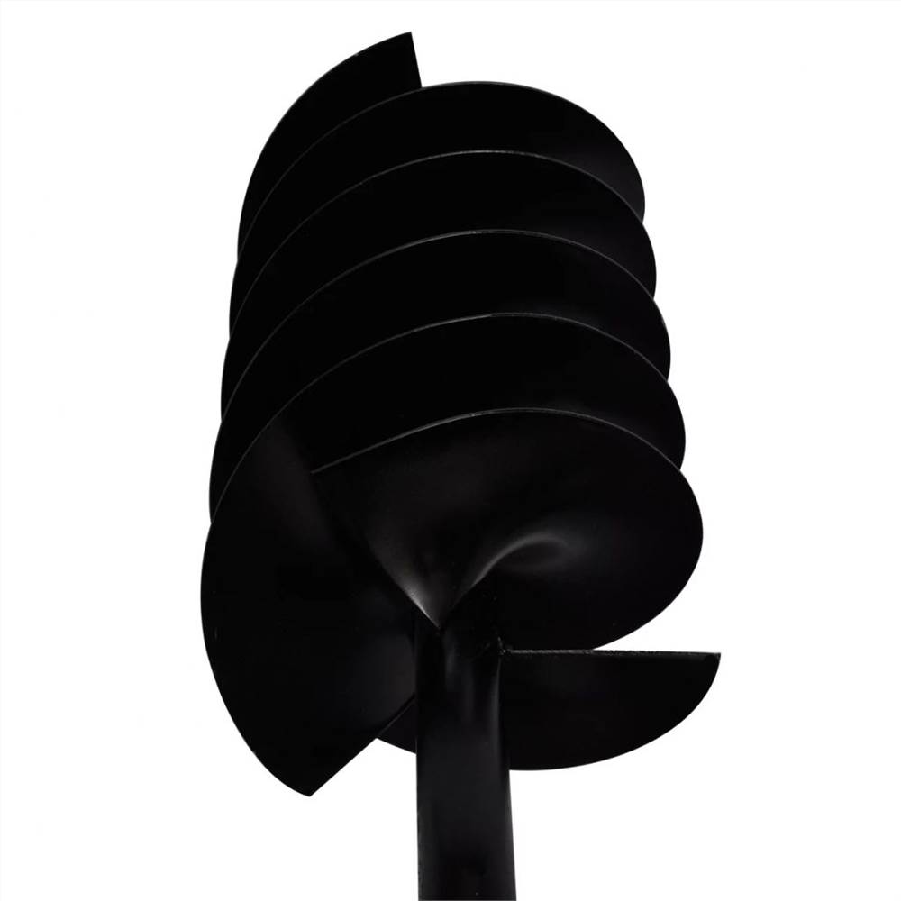 Grondboor met handgreep boorbit 150 mm drie spiralen zwart staal