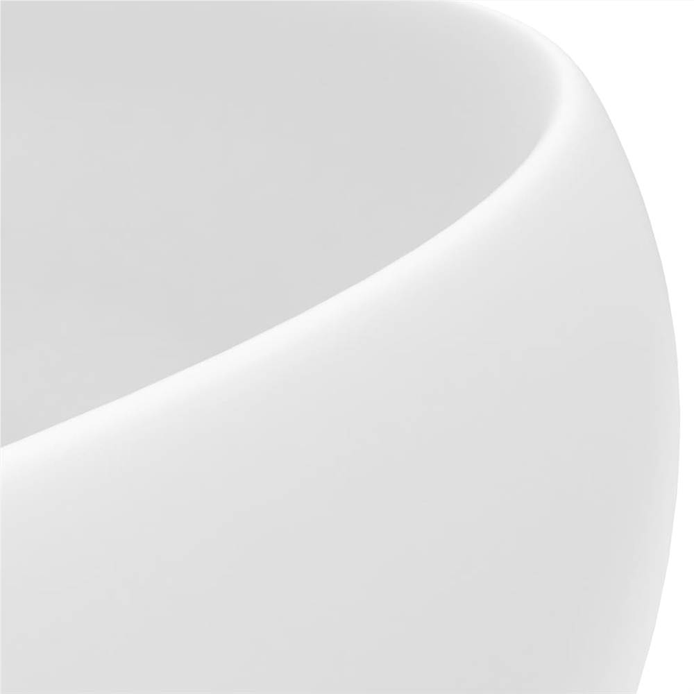 Lavabo Rotondo di Lusso Bianco Opaco 40x15 cm in Ceramica