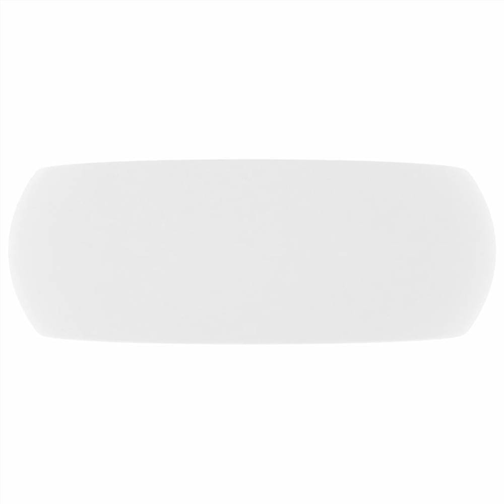 Luksusowa okrągła, matowa biała umywalka ceramiczna 40x15 cm