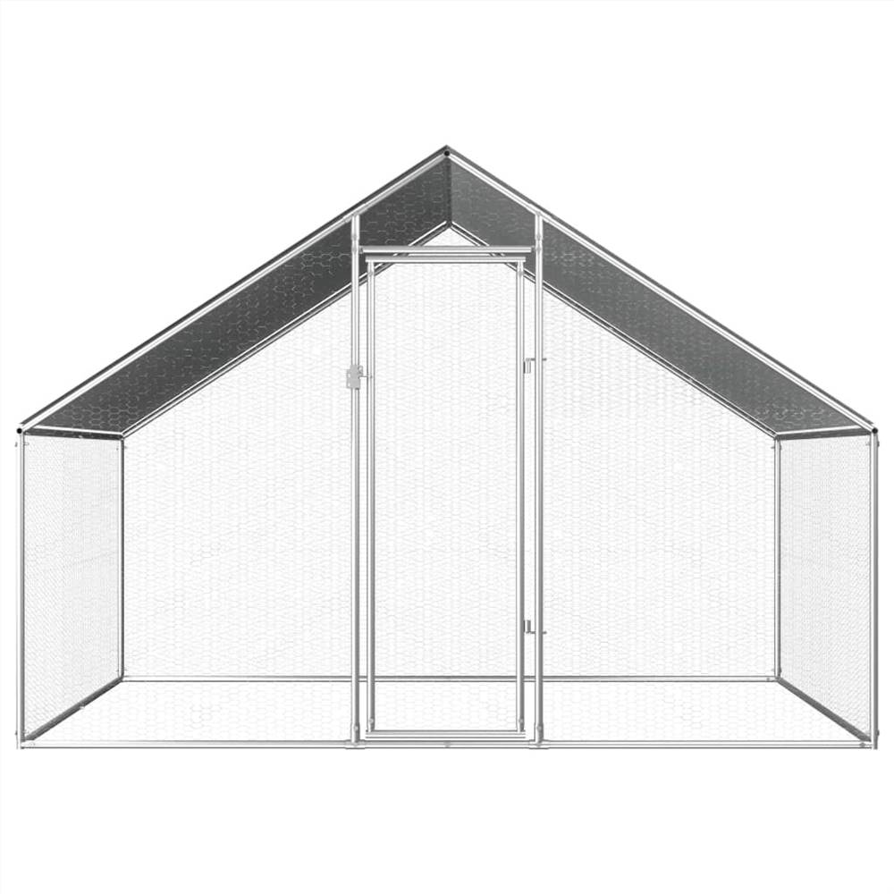 Hühnerkäfig für den Außenbereich, 2,75 x 2 x 1,92 m, verzinkter Stahl