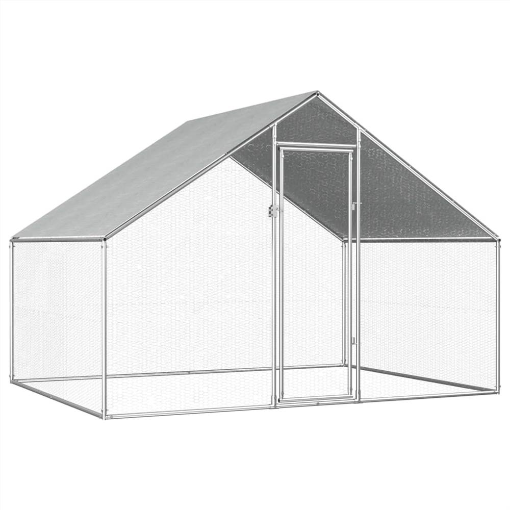 Outdoor Chicken Cage 2.75x2x1.92 m Galvanized Steel