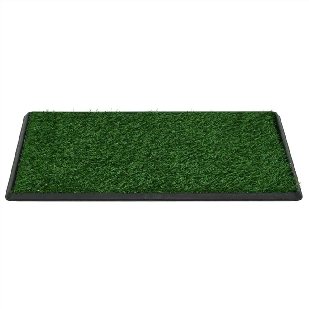Haustiertoilette mit Tablett und grünem Kunstgras 76x51x3 cm WC