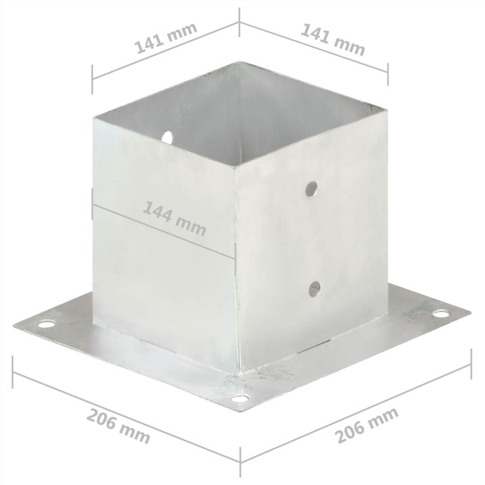 Stolpeankre 4 stk galvaniseret metal 141 mm