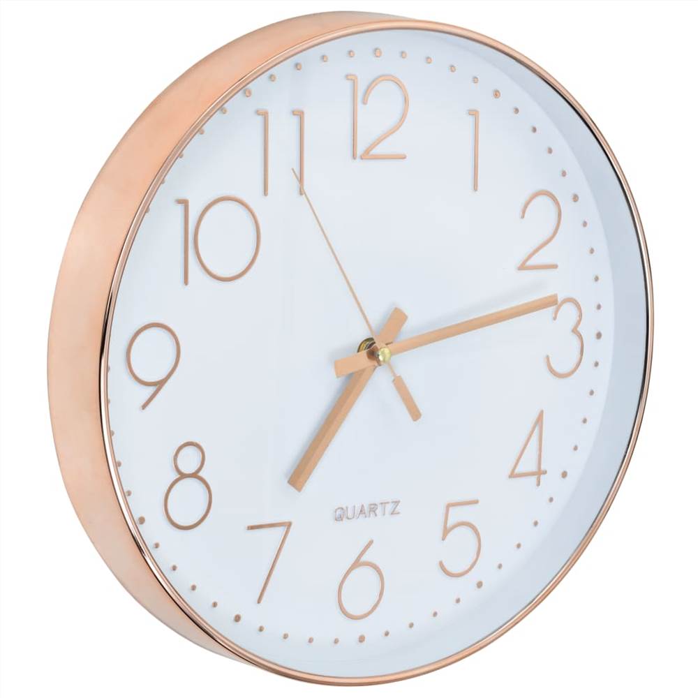 Zegar ścienny 30 cm w kolorze różowego złota