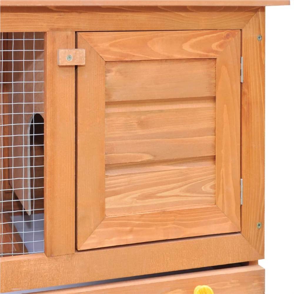 Clapier extérieur pour petits animaux Cage pour animaux domestiques 1 porte Bois