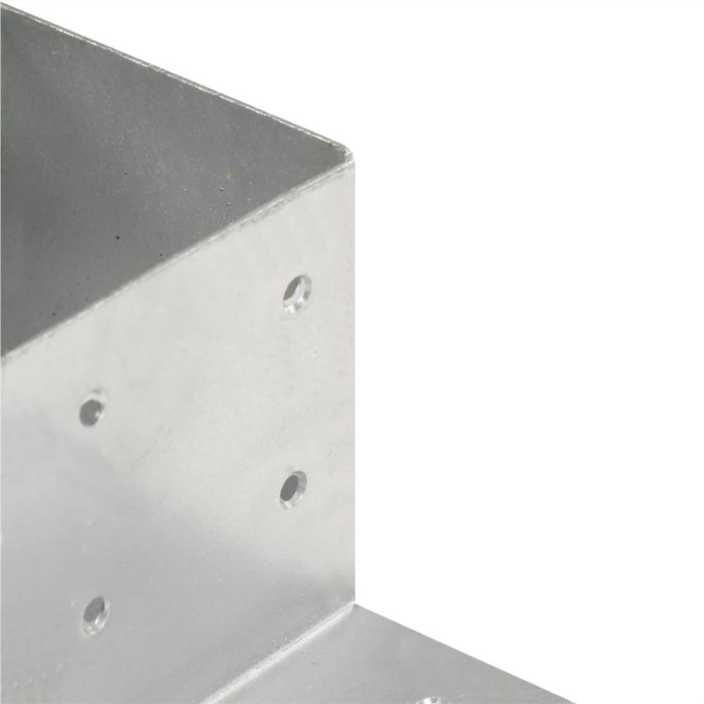 Conectores de poste 4 piezas Forma L Metal galvanizado 81x81 mm