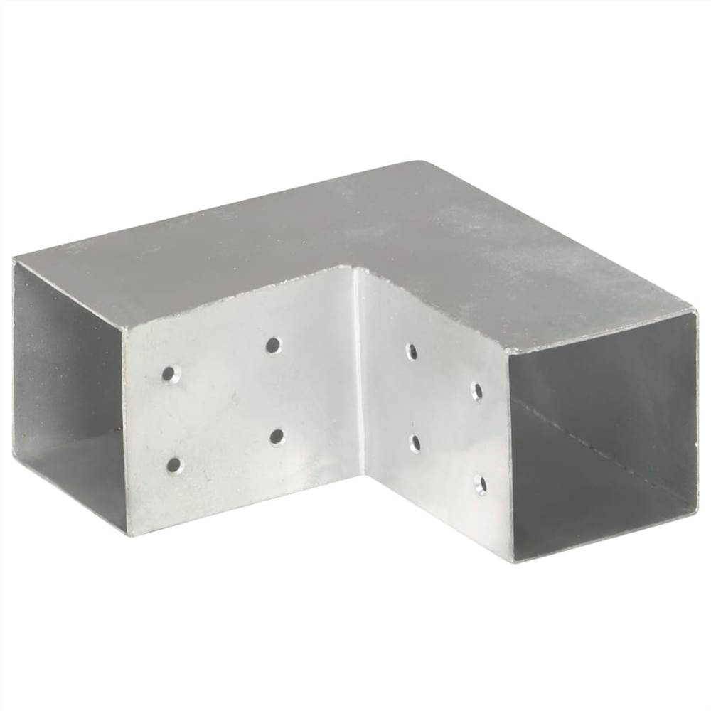 Conectores de poste 4 piezas Forma L Metal galvanizado 81x81 mm