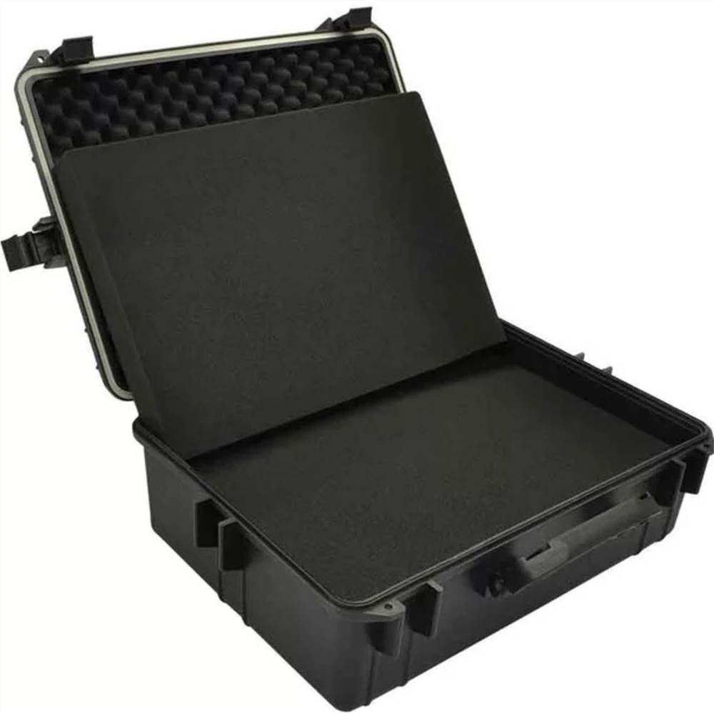 Pevný černý transportní kufr s molitanem o objemu 35 litrů