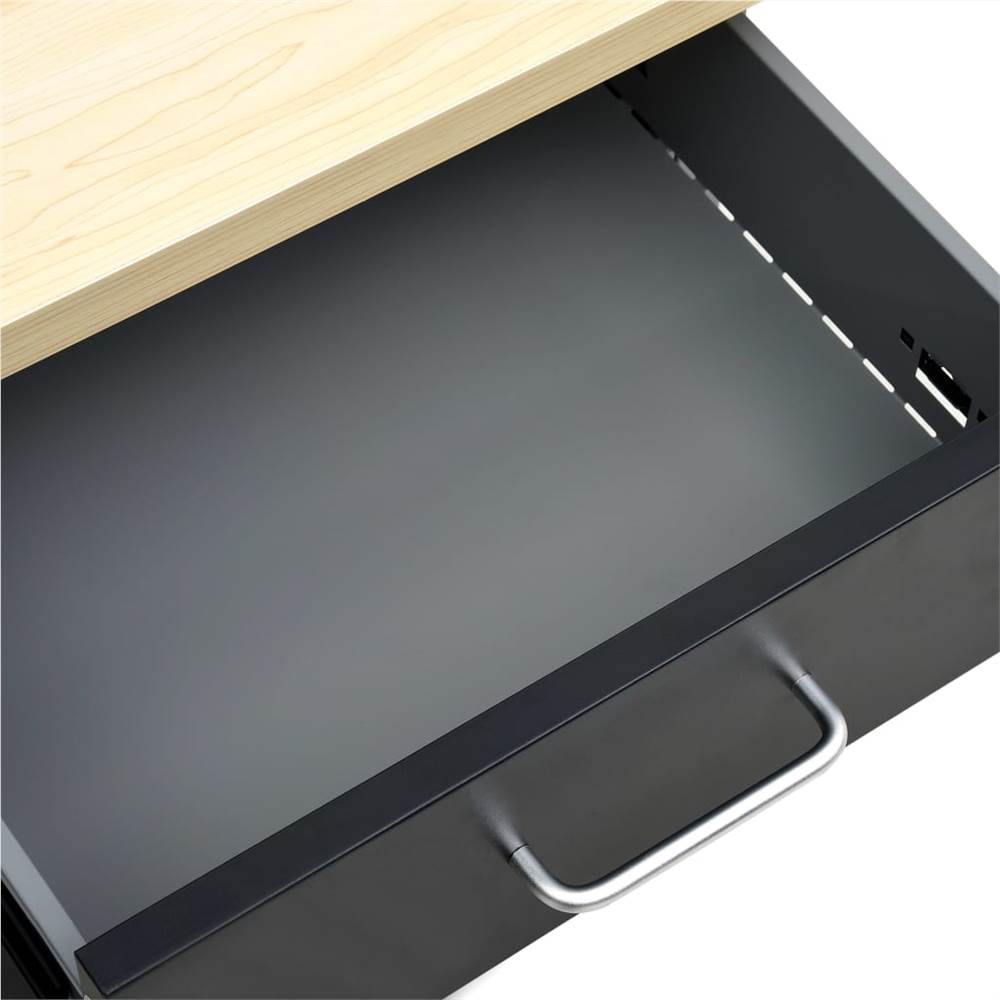 Czarny stół warsztatowy 160x60x85 cm Stal