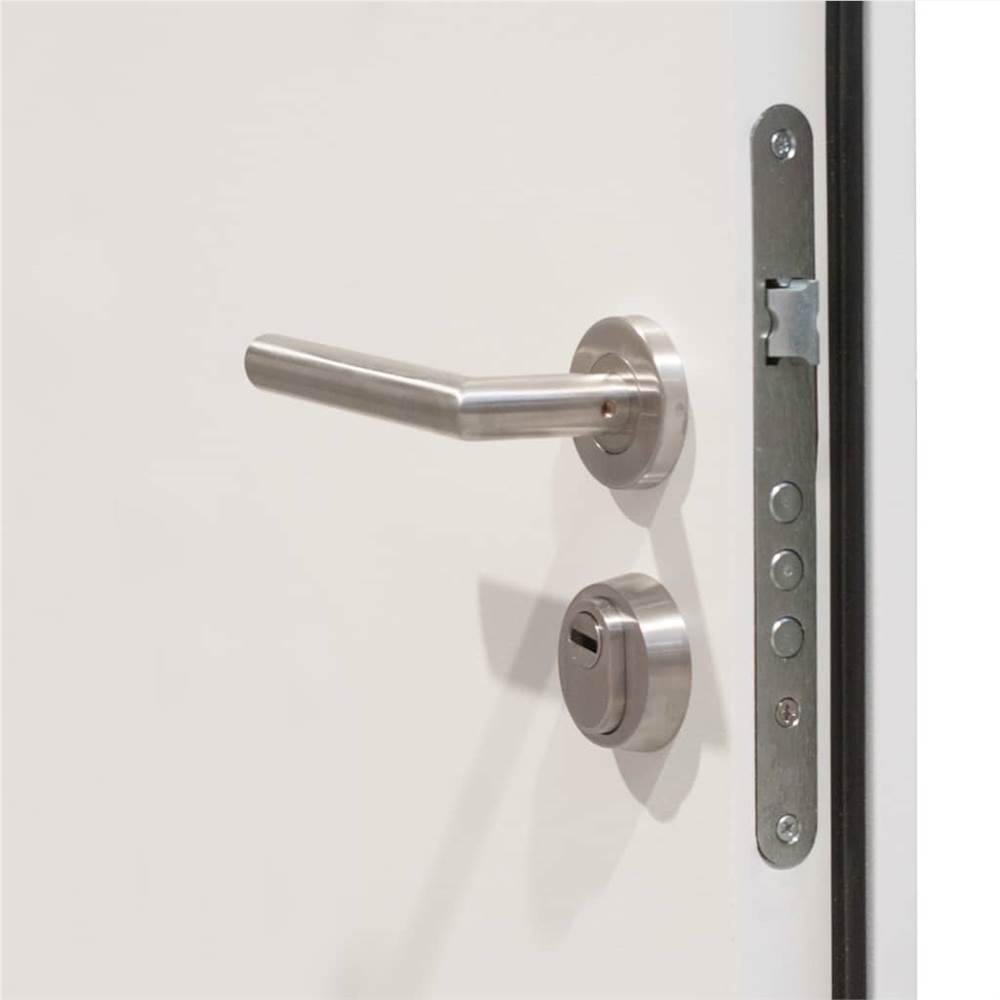 Porte d'entrée en aluminium blanc 90x200 cm