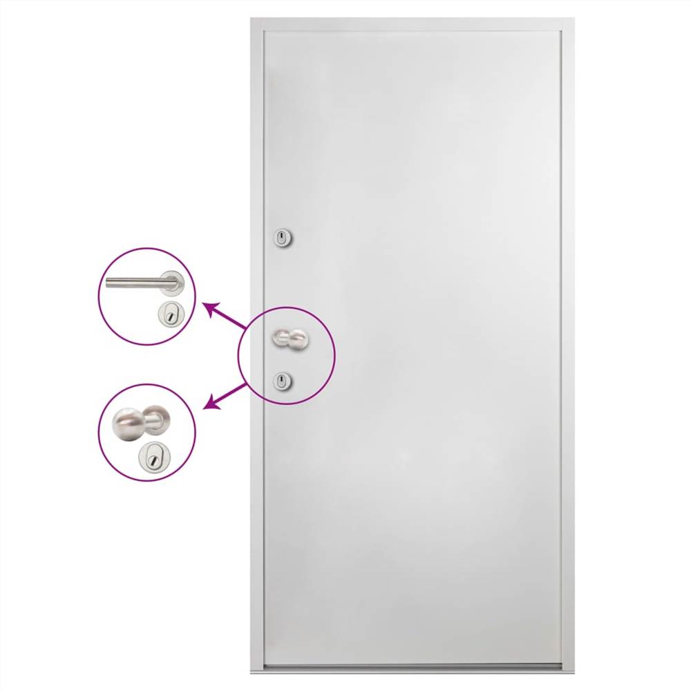 Fehér alumínium bejárati ajtó 90x200 cm