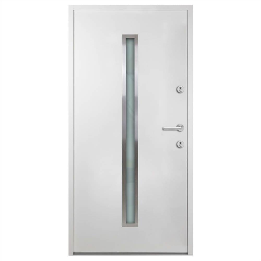 Drzwi wejściowe aluminiowe białe 110x207,5 cm