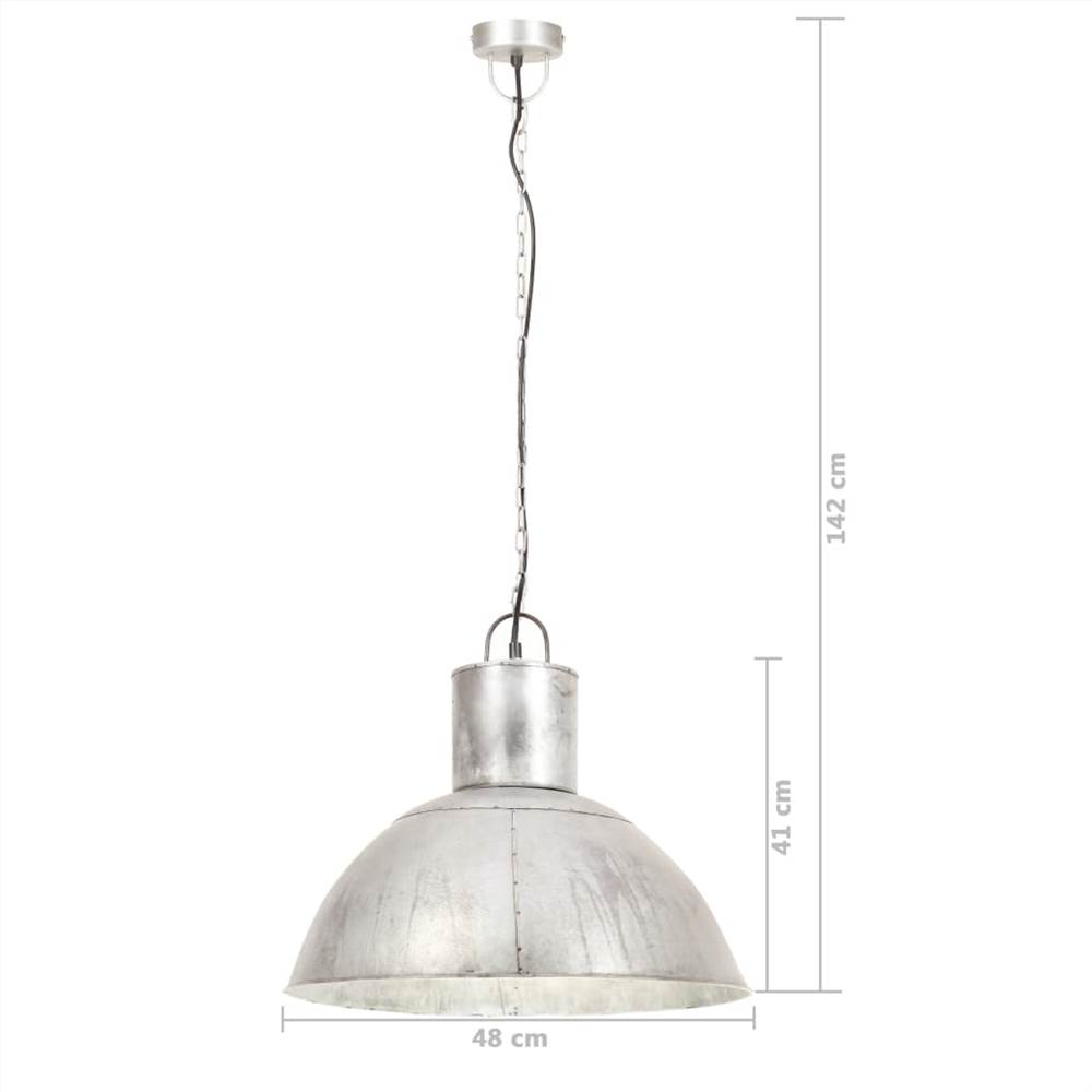 Závěsná lampa 25 W Stříbrná kulatá 48 cm E27