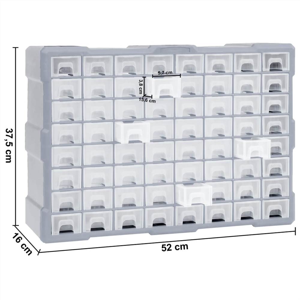 Organizator cu mai multe sertare cu 64 sertare 52x16x37,5 cm