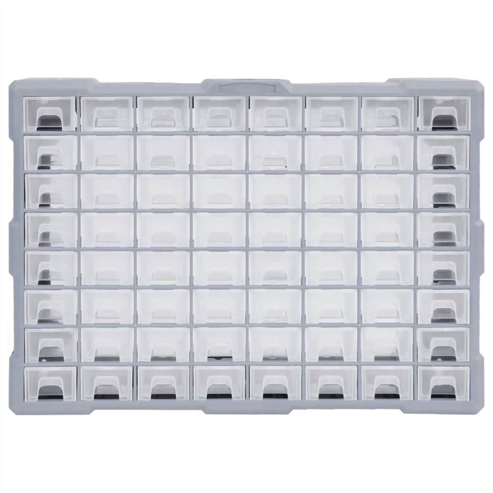 Organizer multicassettiera con 64 cassetti 52x16x37,5 cm