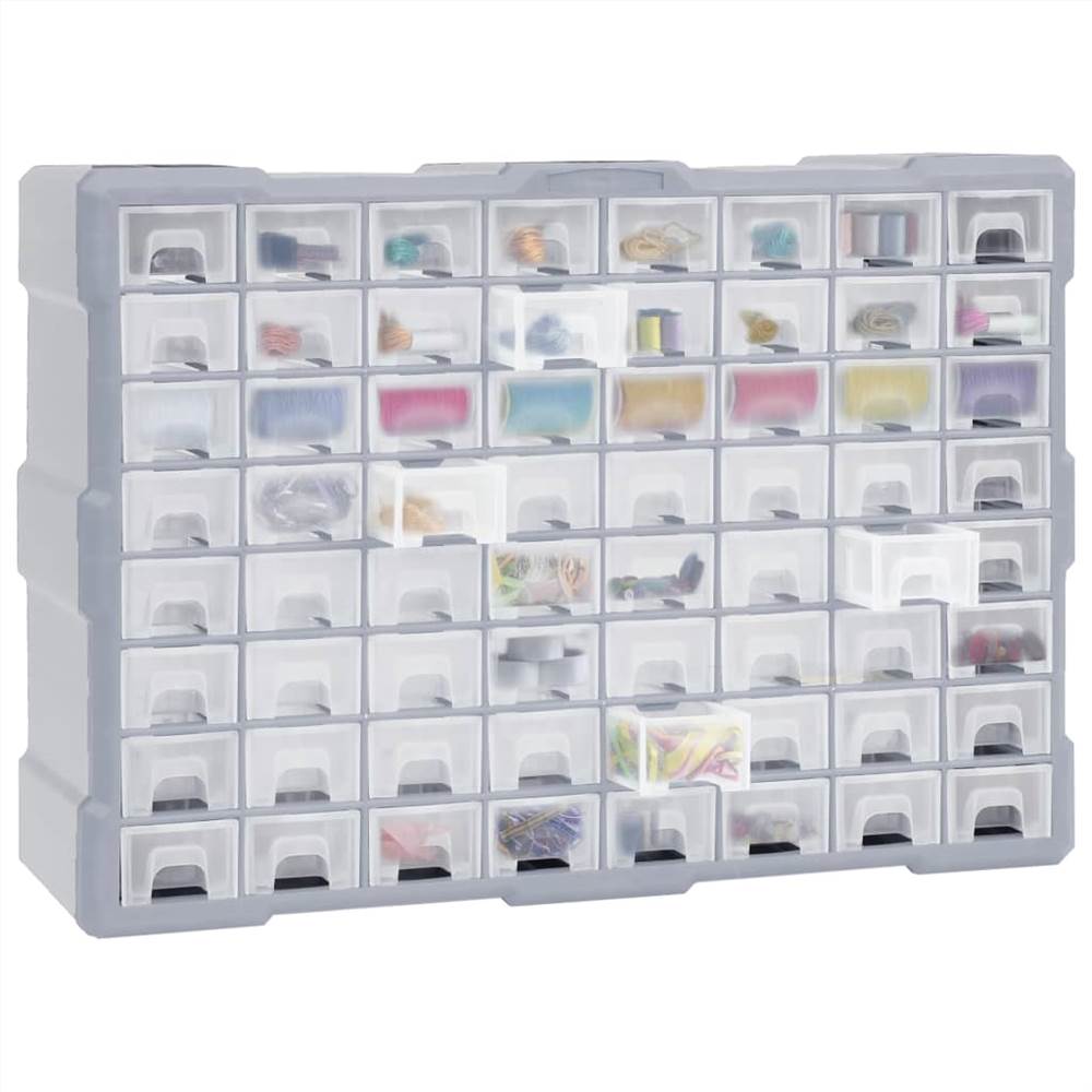 Organizer mit mehreren Schubladen und 64 Schubladen 52 x 16 x 37,5 cm