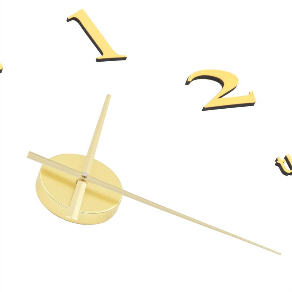 Zegar ścienny 3D o nowoczesnym designie 100 cm XXL złoty