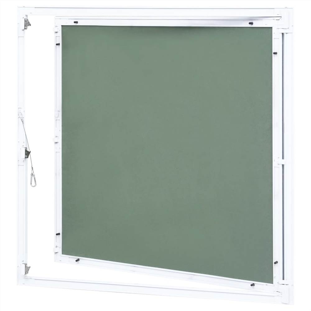 Panel de acceso con marco de aluminio y placas de yeso 300x300 mm.