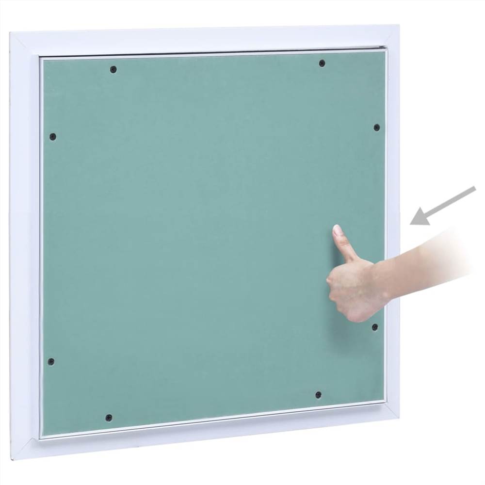 Panel de acceso con marco de aluminio y placas de yeso 300x300 mm.