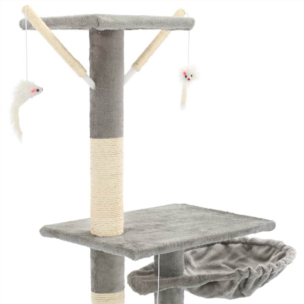 Drapak dla kota z sizalowymi słupkami do drapania 230-250 cm Szary