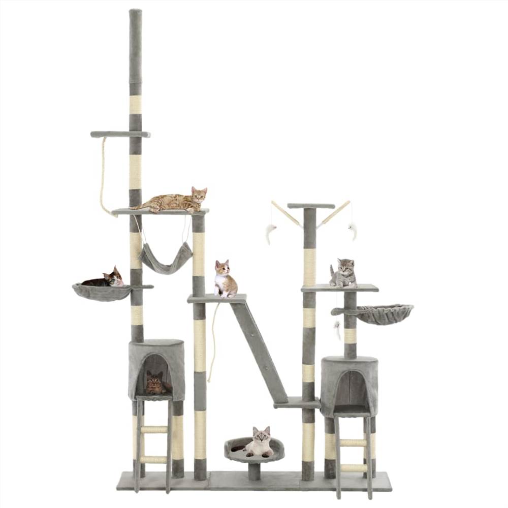 Tiragraffi per gatti con tiragraffi in sisal 230-250 cm Grigio