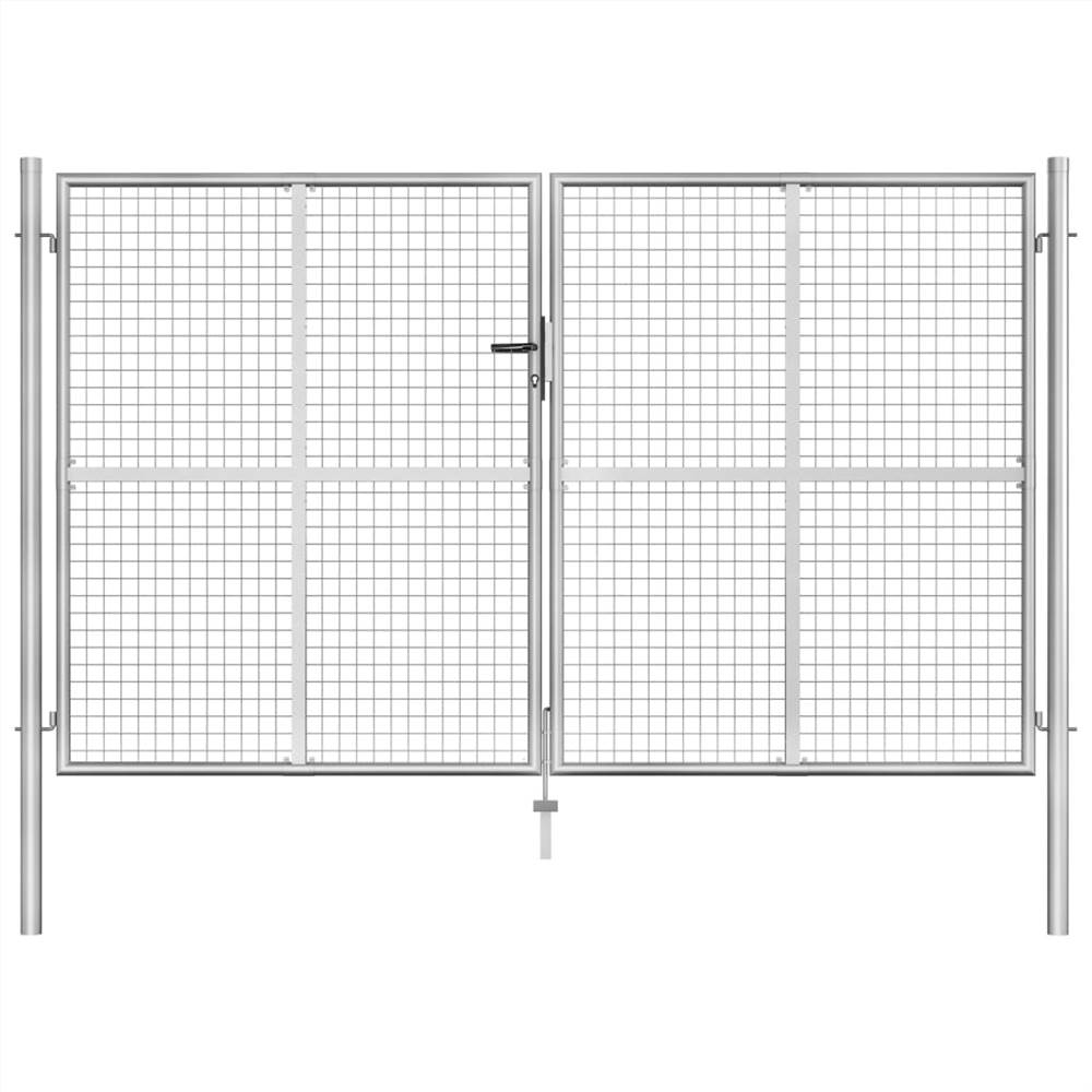 Puerta de jardín Acero galvanizado 306x200 cm Plata