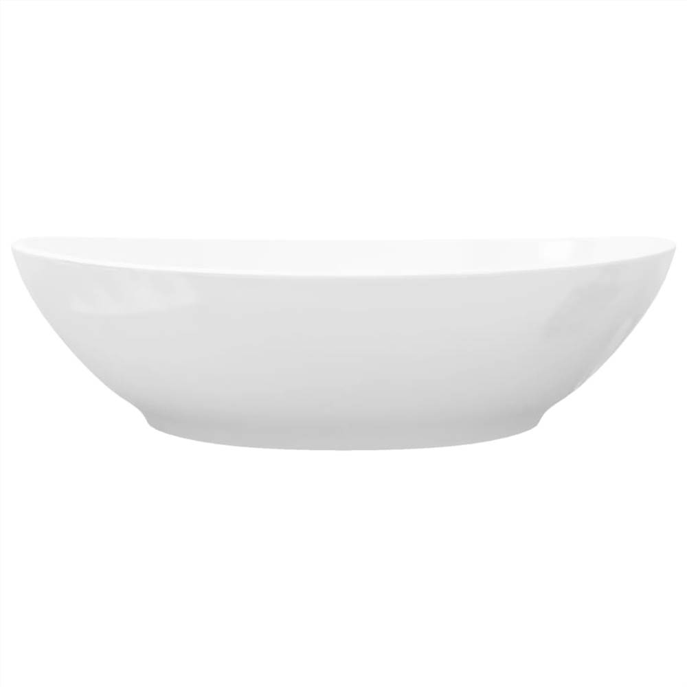 Luksus hvid oval keramikvask 40 x 33 cm