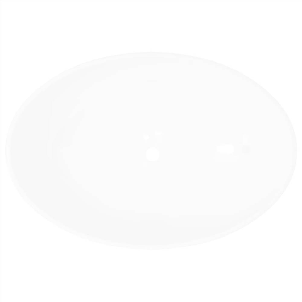 Luxuriöses weißes ovales Keramikwaschbecken 40 x 33 cm