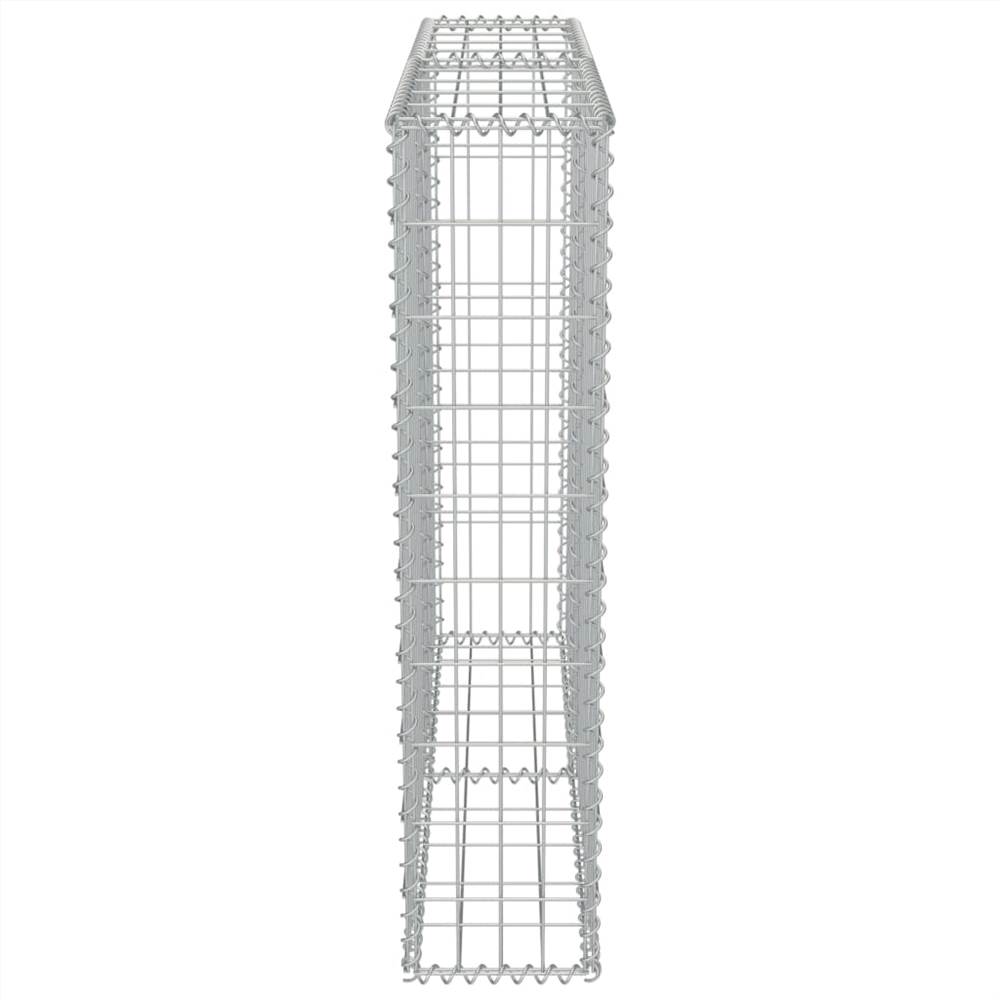 Schanskorfwand met gegalvaniseerde stalen afdekkingen 100x20x100 cm