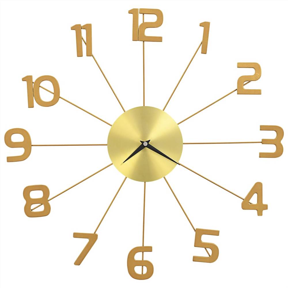 Reloj de pared de metal 50 cm dorado