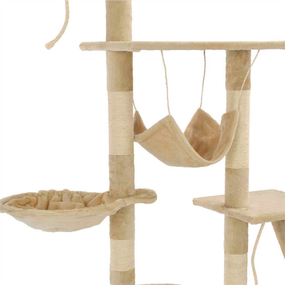 Kattträd med sisal skrapstolpar 230-250 cm Beige