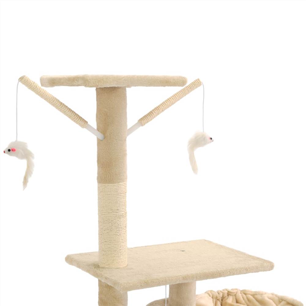 Macskafa szizál karcoló oszlopokkal 230-250 cm Bézs