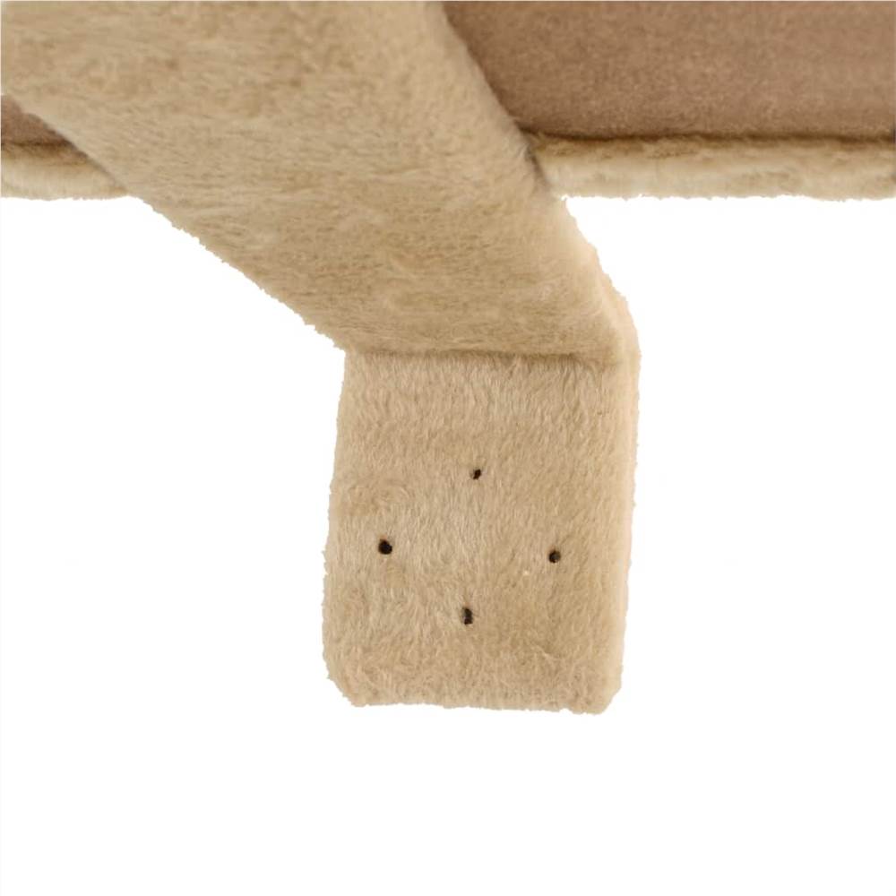 Cat tree with sisal scratching posts fixed to the wall 194 cm beige