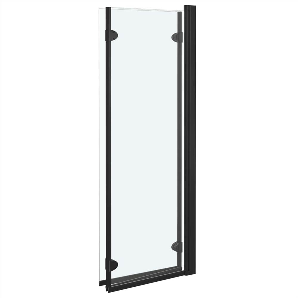 Cabine de douche pliante 3 panneaux ESG 130x138 cm Noir