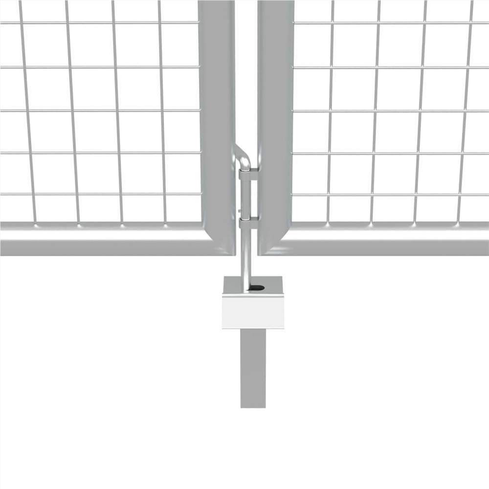 Poarta de gradina Otel galvanizat 415x225 cm Argintiu