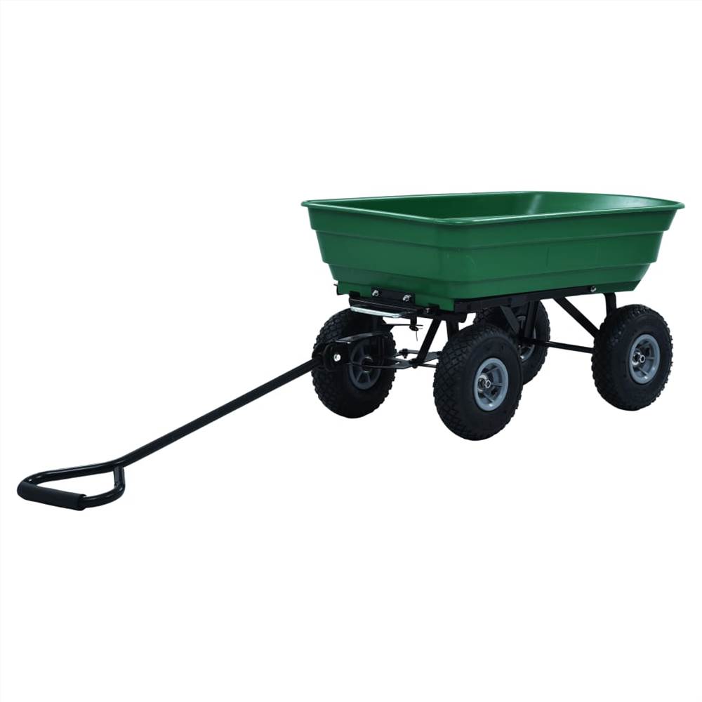 Carrello da giardino ribaltabile 300 kg 75 L Verde