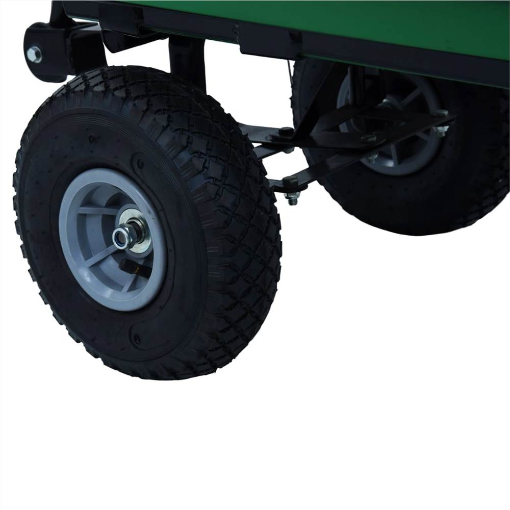 Zahradní sklopný vozík 300 kg 75L Zelený