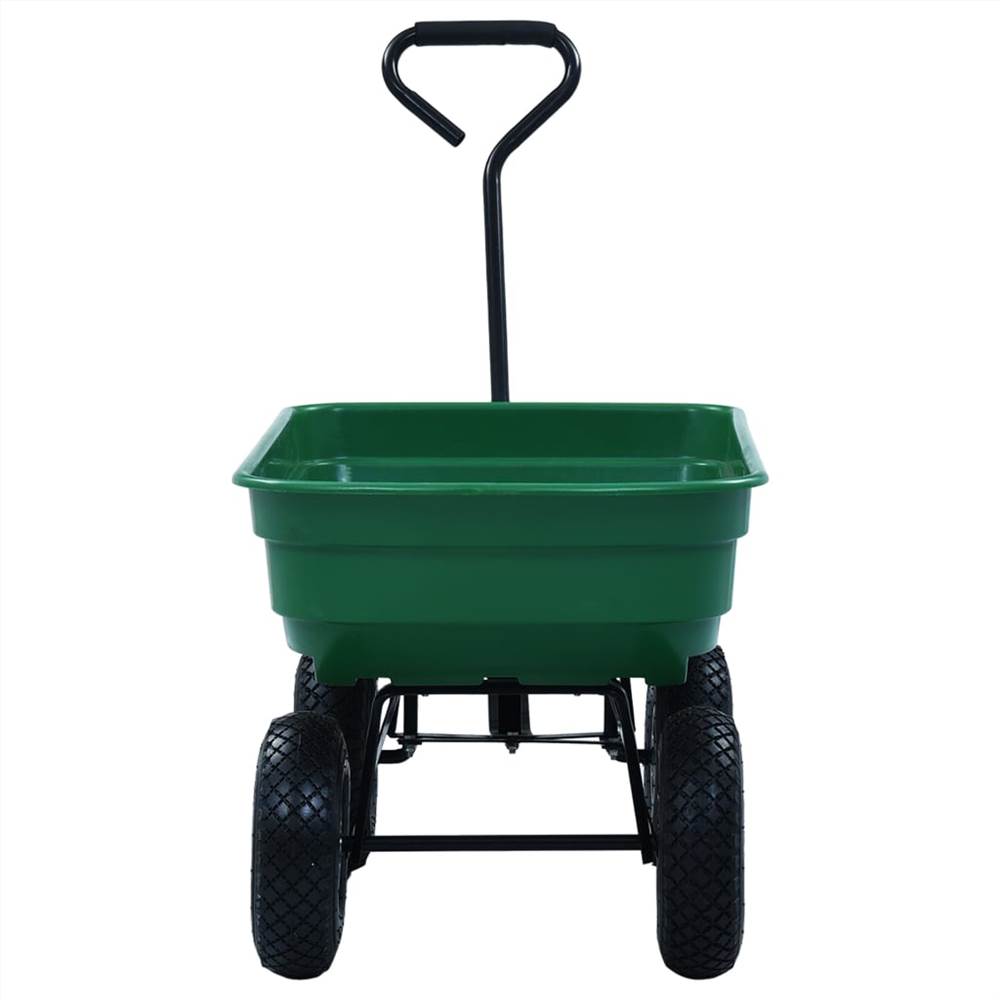 Carrinho basculante para jardim 300 kg 75L Verde