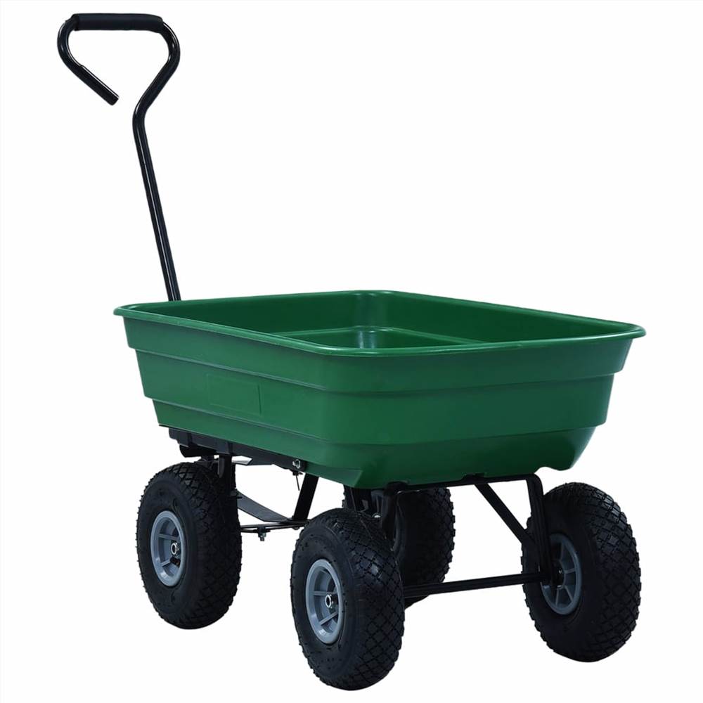 Carro basculante de jardín 300 kg 75L Verde