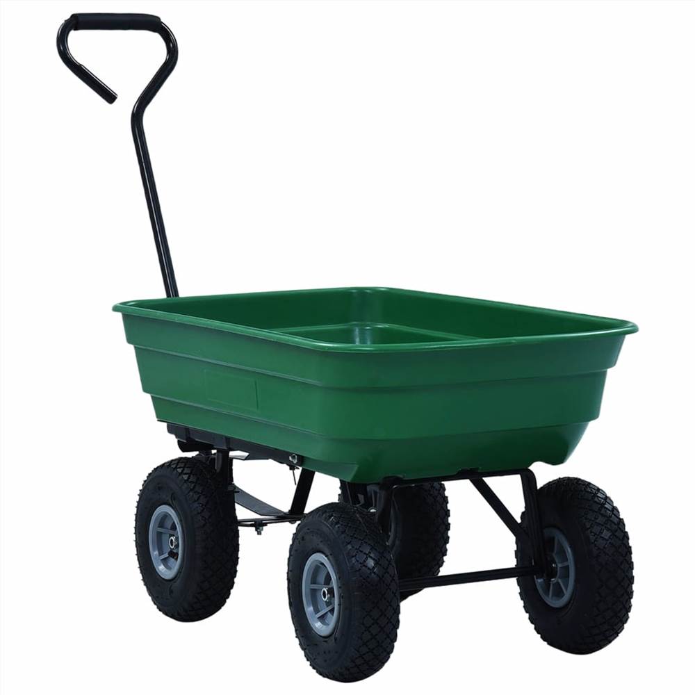 Carrinho basculante para jardim 300 kg 75L Verde