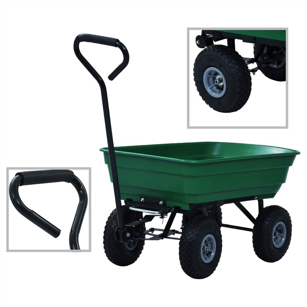 Carucior basculant de gradina 300 kg 75L Verde