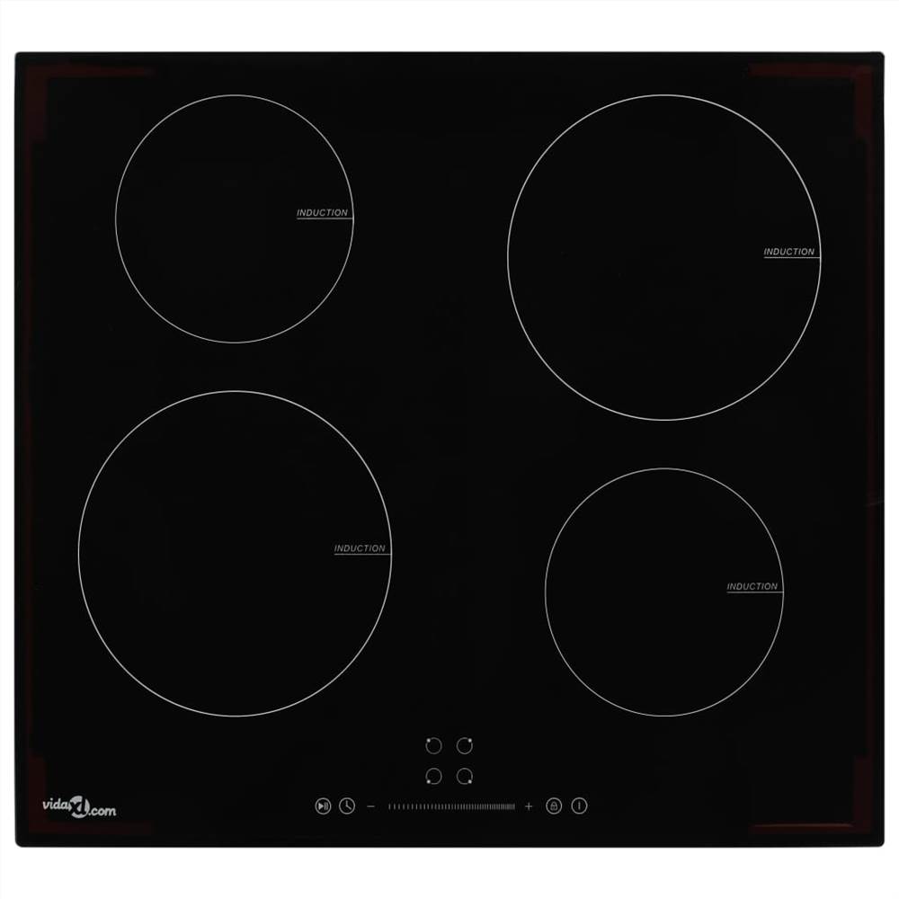 Table de cuisson à induction avec 4 brûleurs en verre à commande tactile 7000 W