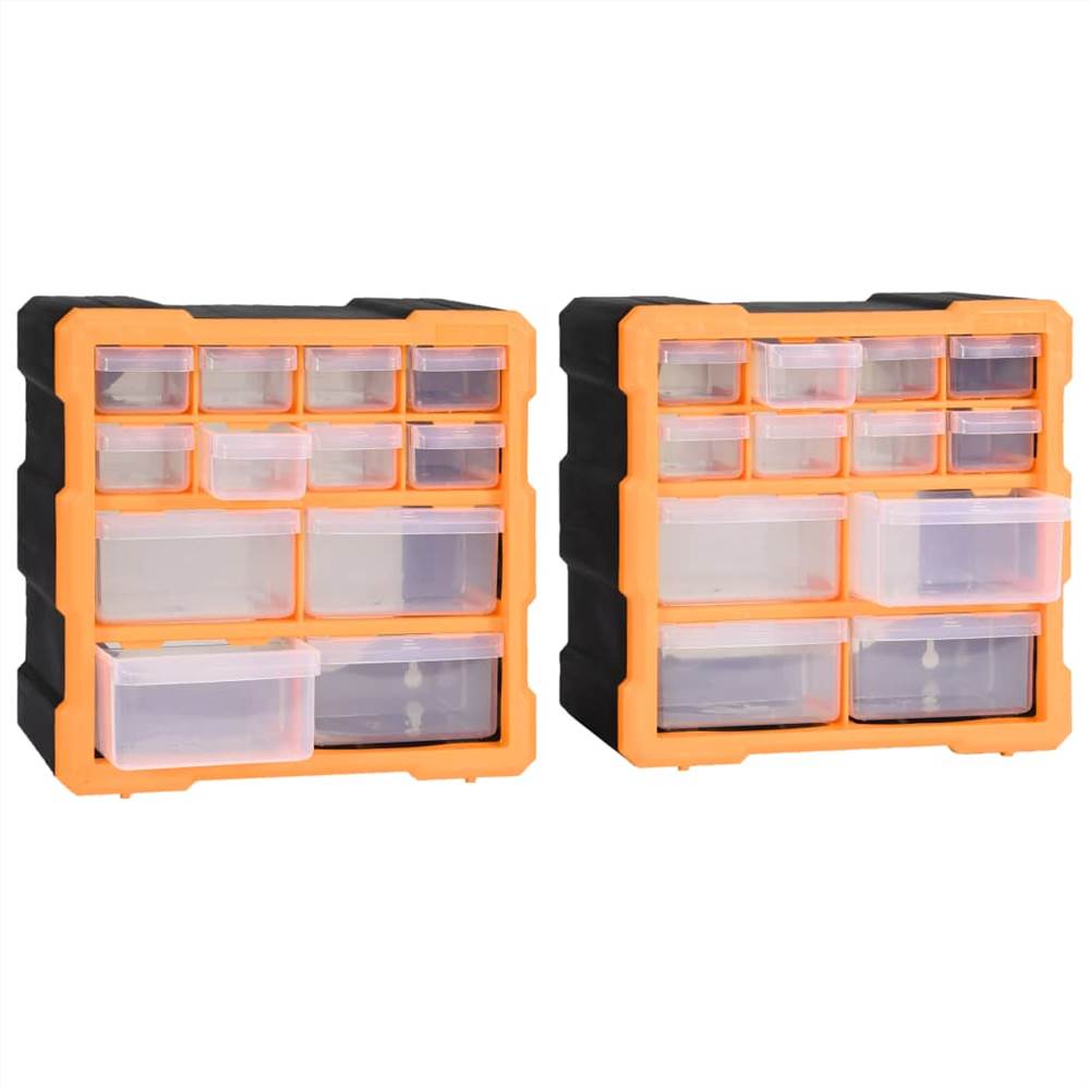 Organizatoare cu mai multe sertare cu 12 sertare 2 buc 26,5x16x26 cm