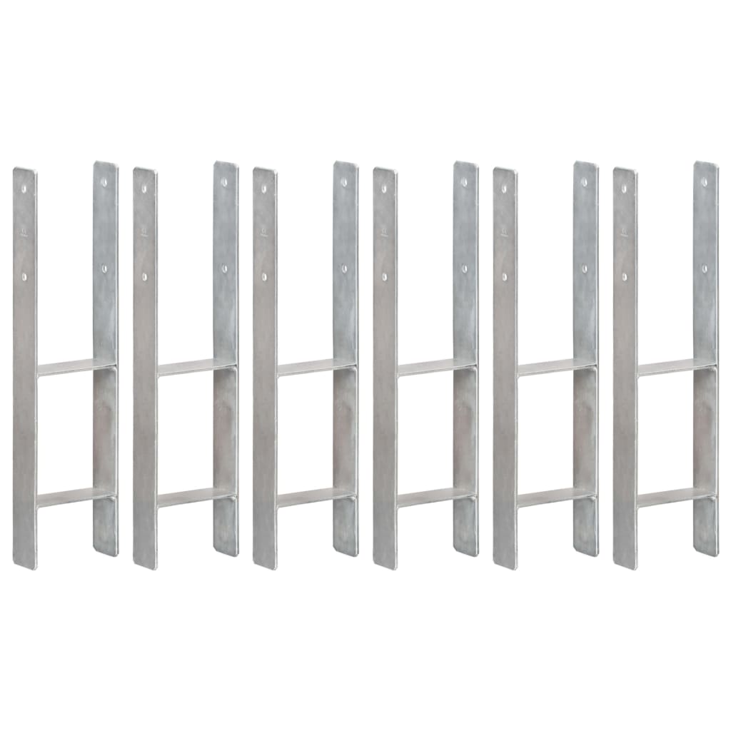 Âncoras de cerca 6 unidades prata 14x6x60 cm aço galvanizado