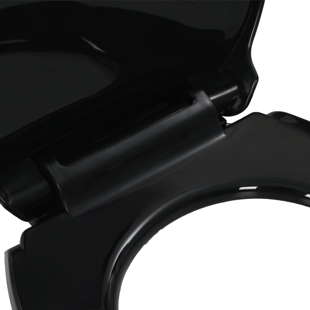 Asiento de inodoro con cierre suave y diseño de liberación rápida, color negro