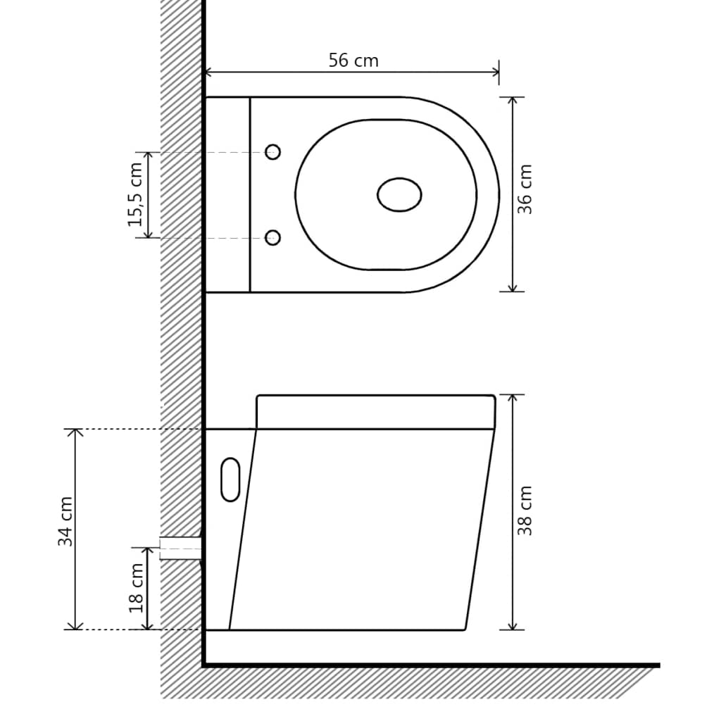 Wandtoilette aus schwarzer Keramik