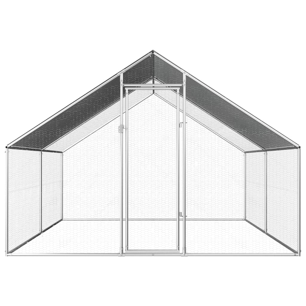 Hühnerkäfig für den Außenbereich, 2,75 x 4 x 1,92 m, verzinkter Stahl