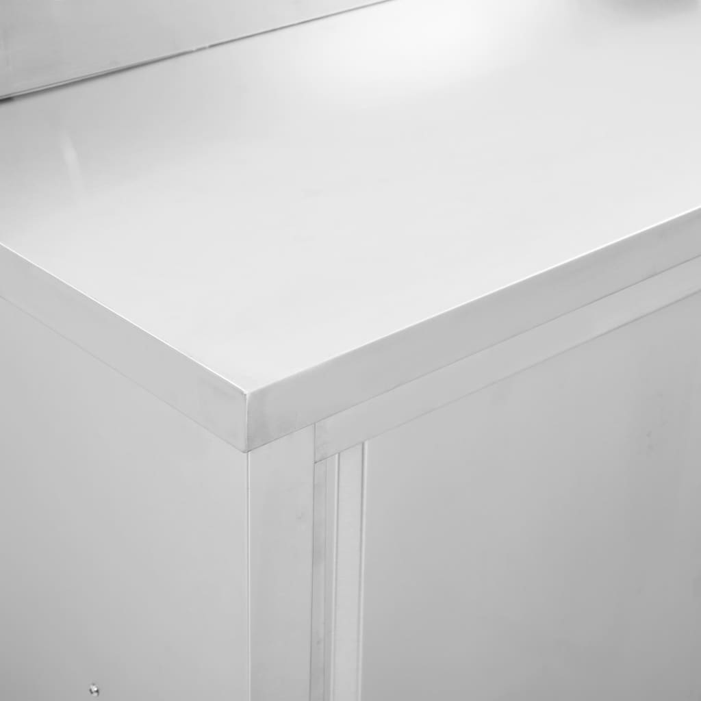 Pracovní stůl s posuvnými dveřmi 120x50x95 cm Nerez